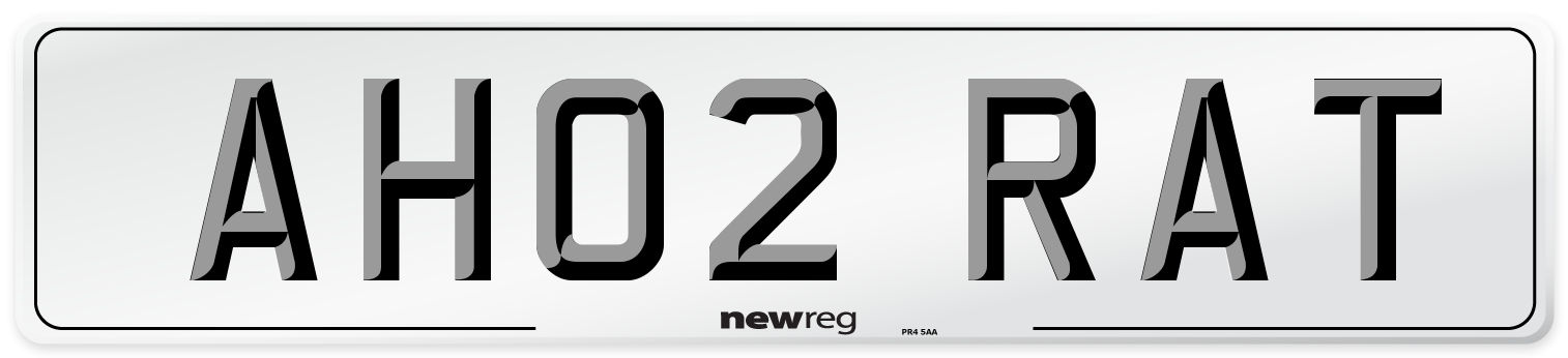 AH02 RAT Number Plate from New Reg